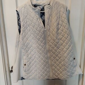 Kim Rogers Quilted Sleeveless Vest in Cream